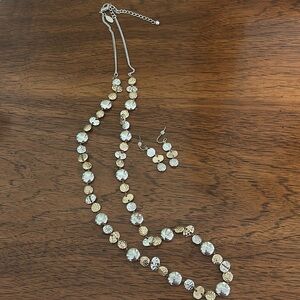 Pretty Mixed Metal Necklace & Earrings